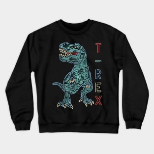 Colorfull Neon T-Rex Dinosaurs Crewneck Sweatshirt